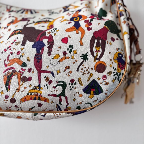 Piero Guidi Magic Circus Coated Canvas Hobo Bag - Picture 15 of 16